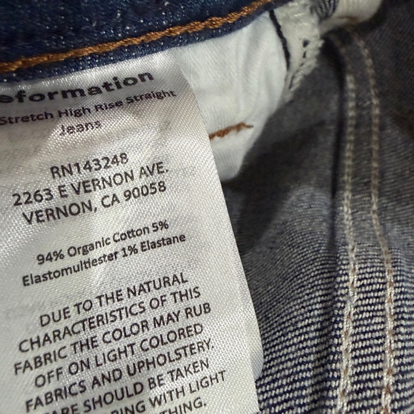 Reformation Ezra Stretch High Rise Straight Jeans in Galene Wash Size 27 - Picture 11 of 11